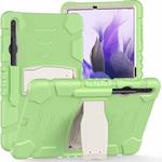 For Samsung Galaxy Tab S7+/ Tab S7 FE / Tab S8+ 3-Layer Protection Screen Frame + PC + Silicone Combination Case with Holder(Matcha Green)