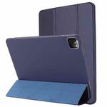 For iPad Pro 12.9 2022 / 2021 / 2020 / 2018 TPU Horizontal Flip Leather Tablet Case with Three-folding Holder(Blue)
