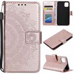 For iPhone 13 mini Totem Flower Embossed Horizontal Flip TPU + PU Leather Case with Holder & Card Slots & Wallet (Rose Gold)