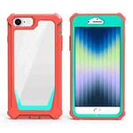 For iPhone SE 2022 / SE 2020 / 8 / 7 / 6s / 6 Stellar Space PC + TPU 360 Degree All-inclusive Shockproof Case(Coral Pink+Blue Green)