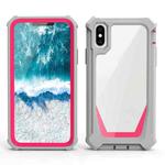 Stellar Space PC + TPU 360 Degree All-inclusive Shockproof Case For iPhone XS Max(Grey+Rose Red)