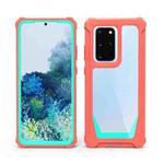 For Samsung Galaxy S20 Stellar Space PC + TPU 360 Degree All-inclusive Shockproof Case(Coral Pink+Blue Green)