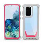 For Samsung Galaxy S20 Stellar Space PC + TPU 360 Degree All-inclusive Shockproof Case(Grey+Rose Red)