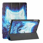 Silk Texture Colored Drawing Pattern Horizontal Flip Magnetic PU Leather Case with Three-folding Holder & Sleep / Wake-up Function For iPad 9.7 (2018/2017)(Rose the Wolf)