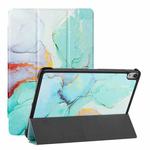 Silk Texture Colored Drawing Pattern Horizontal Flip Magnetic PU Leather Case with Three-folding Holder & Sleep / Wake-up Function ForiPad Air 2022 / 2020 10.9(Green Marble)