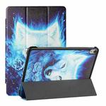 Silk Texture Colored Drawing Pattern Horizontal Flip Magnetic PU Leather Case with Three-folding Holder & Sleep / Wake-up Function ForiPad Air 2022 / 2020 10.9(Rose the Wolf)