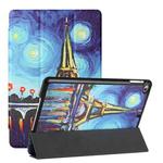 Silk Texture Colored Drawing Pattern Horizontal Flip Magnetic PU Leather Case with Three-folding Holder & Sleep / Wake-up Function For iPad mini 4 / mini (2019)(Star Tower)
