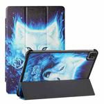 Silk Texture Colored Drawing Pattern Horizontal Flip Magnetic PU Leather Tablet Case with Three-folding Holder & Sleep / Wake-up Function For iPad Pro 11 (2018/2020/2021)(Rose the Wolf)