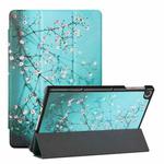 For Huawei MatePad T 10s Silk Texture Colored Drawing Pattern Horizontal Flip Magnetic PU Leather Case with Three-folding Holder (Plum Blossom)