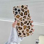 IMD Pattern TPU Case with Card Slot For iPhone 12 Pro Max(Beige Black Leopard)