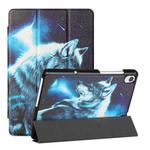For Lenovo Tab M8 FHD (8705F) Silk Texture Colored Drawing Pattern Horizontal Flip Magnetic PU Leather Case with Three-folding Holder (Star Wolf)