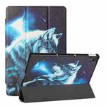 For Lenovo Tab P11 Silk Texture Colored Drawing Pattern Horizontal Flip Magnetic PU Leather Case with Three-folding Holder & Sleep / Wake-up Function(Star Wolf)