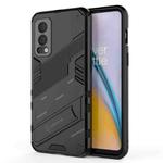 For OnePlus Nord 2 5G Punk Armor 2 in 1 PC + TPU Shockproof Case with Invisible Holder(Black)