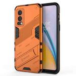 For OnePlus Nord 2 5G Punk Armor 2 in 1 PC + TPU Shockproof Case with Invisible Holder(Orange)