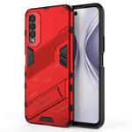 For Honor X20 SE Punk Armor 2 in 1 PC + TPU Shockproof Case with Invisible Holder(Red)