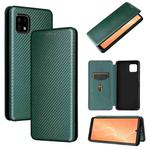For Sharp Aquos Sense 6 Carbon Fiber Texture Horizontal Flip TPU + PC + PU Leather Case with Card Slot(Green)