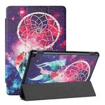 For Amazon Fire HD 10 Plus (2021)/HD 10 (2021) Silk Texture Colored Drawing Pattern Horizontal Flip Magnetic PU Leather Case with Three-folding Holder & Sleep / Wake-up Function(Star Dream Catcher)
