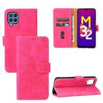 For Samsung Galaxy M32 (Global) Solid Color Skin Feel Magnetic Buckle Horizontal Flip Calf Texture PU Leather Case with Holder & Card Slots & Wallet(Rose Gold)