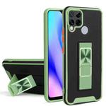 For OPPO Realme C15 / C12 / C25 Dual-color Skin Feel TPU + PC Magnetic Shockproof Case with Invisible Holder(Green)