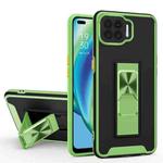 For OPPO F17 Dual-color Skin Feel TPU + PC Magnetic Shockproof Case with Invisible Holder(Green)