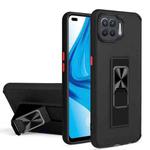 For OPPO F17 Pro / A93 Dual-color Skin Feel TPU + PC Magnetic Shockproof Case with Invisible Holder(Black)