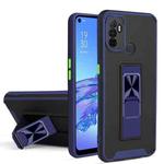 For OPPO A53 Dual-color Skin Feel TPU + PC Magnetic Shockproof Case with Invisible Holder(Blue)
