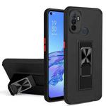 For OPPO A53 Dual-color Skin Feel TPU + PC Magnetic Shockproof Case with Invisible Holder(Black)