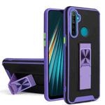 For OPPO Realme 5 / C3 / 6i Dual-color Skin Feel TPU + PC Magnetic Shockproof Case with Invisible Holder(Purple)