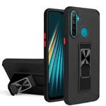 For OPPO Realme 5 / C3 / 6i Dual-color Skin Feel TPU + PC Magnetic Shockproof Case with Invisible Holder(Black)