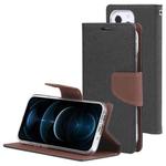 For iPhone 13 Pro Max GOOSPERY FANCY DIARY Cross Pattern Horizontal Flip Leather Case with Holder & Card Slots & Wallet (Black Brown)