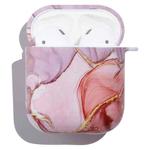 Marble Anti-fall Wireless Earphone PC Protective Case For AirPods 1/2(Purple Pink)