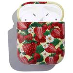 Fruit Pattern Anti-fall Wireless Earphone PC Protective Case For AirPods 1/2(Strawberry)