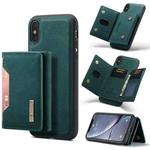 DG.MING M2 Series 3-Fold Multi Card Bag Back Cover Shockproof Case with Wallet & Holder Function For iPhone XS Max(Green)