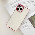 Three Sections Electroplating TPU Protective Case For iPhone 13 mini(Rose Red)