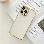 For iPhone 13 Pro Max Three Sections Electroplating TPU Protective Case (Gold)