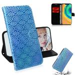 For Huawei Mate 30 Pro / 5G Solid Color Colorful Magnetic Buckle Horizontal Flip PU Leather Case with Holder & Card Slots & Wallet & Lanyard(Blue)