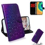 For Huawei Mate 30 / 5G Solid Color Colorful Magnetic Buckle Horizontal Flip PU Leather Case with Holder & Card Slots & Wallet & Lanyard(Purple)
