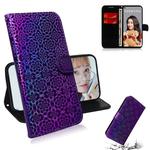 For Huawei Nova 5i Pro/Mate 30 Lite Solid Color Colorful Magnetic Buckle Horizontal Flip PU Leather Case with Holder & Card Slots & Wallet & Lanyard(Purple)