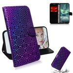 For Nokia 7.2 Solid Color Colorful Magnetic Buckle Horizontal Flip PU Leather Case with Holder & Card Slots & Wallet & Lanyard(Purple)