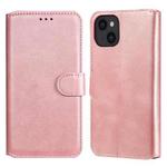 For iPhone 13 Classic Calf Texture PU + TPU Horizontal Flip Leather Case with Holder & Card Slots & Wallet(Rose Gold)