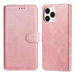 For iPhone 13 Pro Max Classic Calf Texture PU + TPU Horizontal Flip Leather Case with Holder & Card Slots & Wallet (Rose Gold)