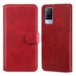 Classic Calf Texture PU + TPU Horizontal Flip Leather Case with Holder & Card Slots & Wallet For vivo V21(Red)