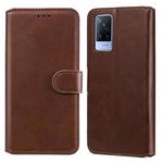 Classic Calf Texture PU + TPU Horizontal Flip Leather Case with Holder & Card Slots & Wallet For vivo V21(Brown)