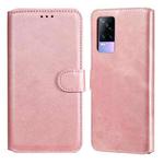 Classic Calf Texture PU + TPU Horizontal Flip Leather Case with Holder & Card Slots & Wallet For vivo V21e(Rose Gold)