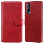 Classic Calf Texture PU + TPU Horizontal Flip Leather Case with Holder & Card Slots & Wallet For vivo Y72 5G(Red)