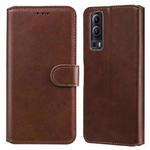 Classic Calf Texture PU + TPU Horizontal Flip Leather Case with Holder & Card Slots & Wallet For vivo Y72 5G(Brown)