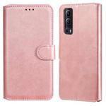 Classic Calf Texture PU + TPU Horizontal Flip Leather Case with Holder & Card Slots & Wallet For vivo Y72 5G(Rose Gold)