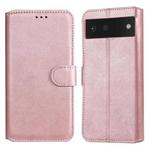 Classic Calf Texture PU + TPU Horizontal Flip Leather Case with Holder & Card Slots & Wallet For Google Pixel 6(Rose Gold)