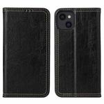 For iPhone 13 Fierre Shann Retro Tree Bark Texture PU Magnetic Horizontal Flip Leather Case with Holder & Card Slots & Wallet(Black)