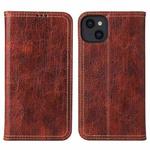 For iPhone 13 Fierre Shann Retro Tree Bark Texture PU Magnetic Horizontal Flip Leather Case with Holder & Card Slots & Wallet(Red)